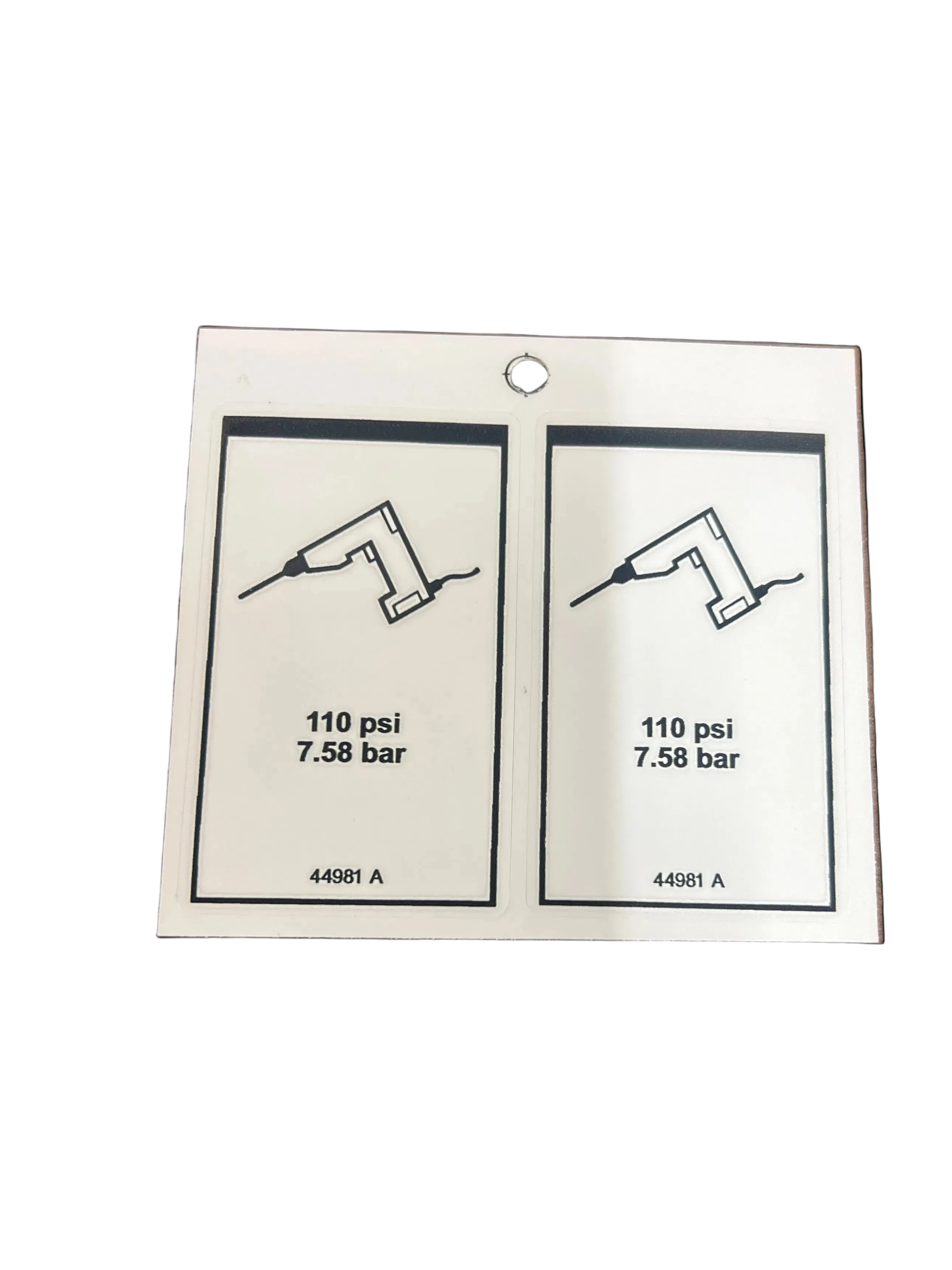 Genie Single Decal, Airline 110psi, P/N 44981GT, 2pk