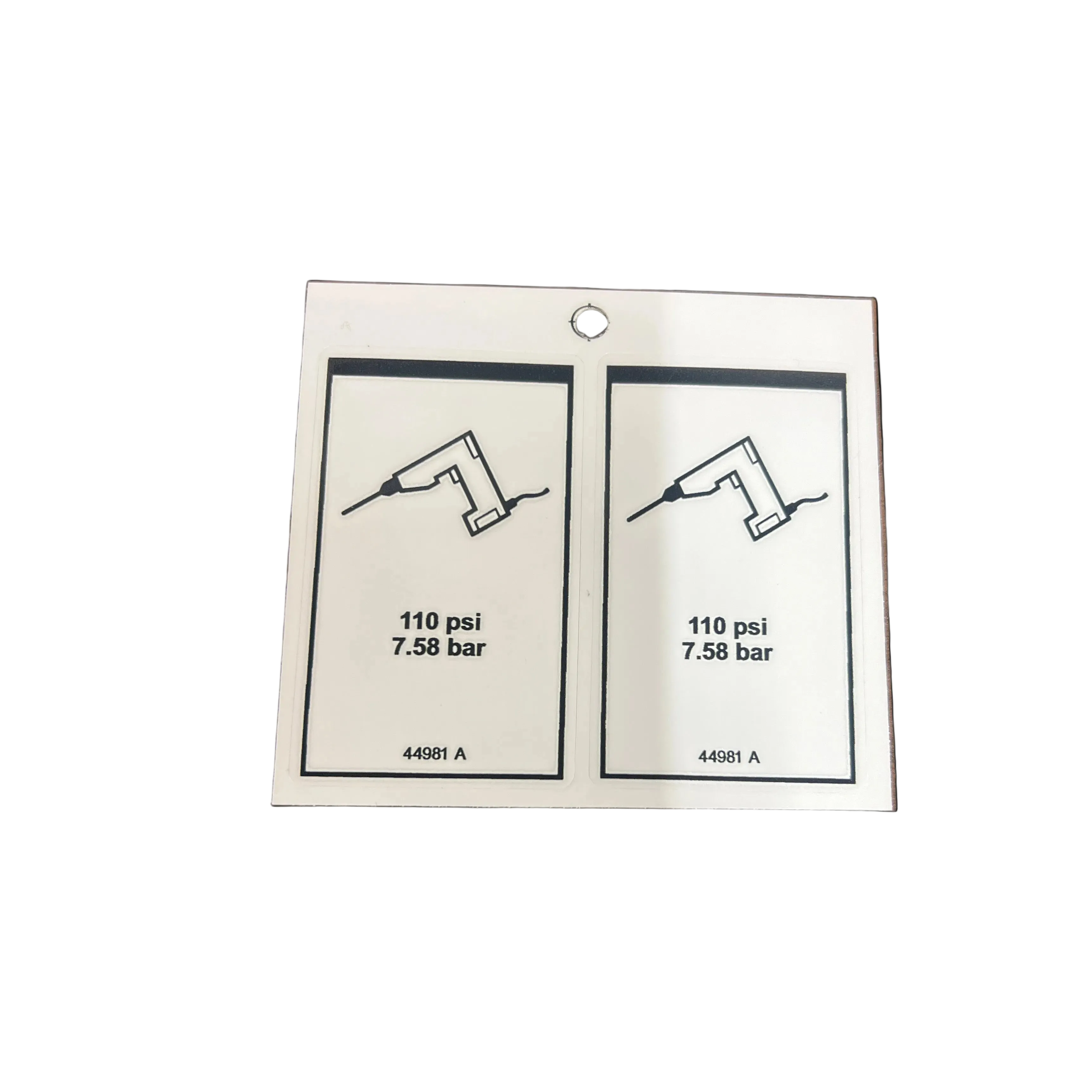 Genie Single Decal, Airline 110psi, P/N 44981GT, 2pk