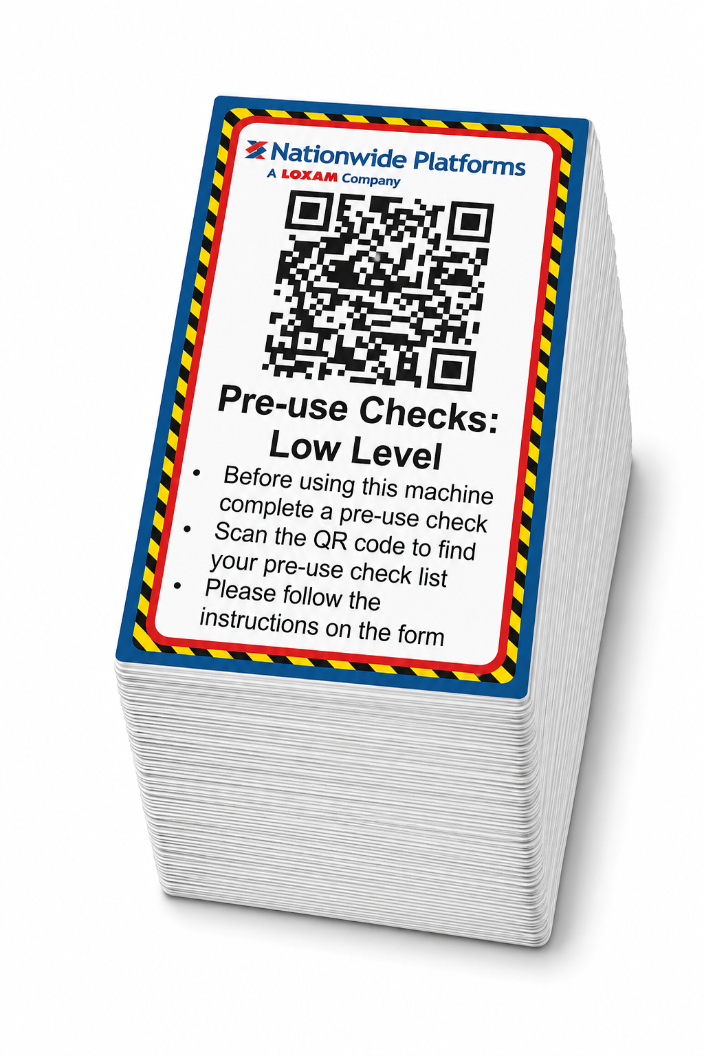 Nationwide Platforms Pre-use Checks: Low Level Decal