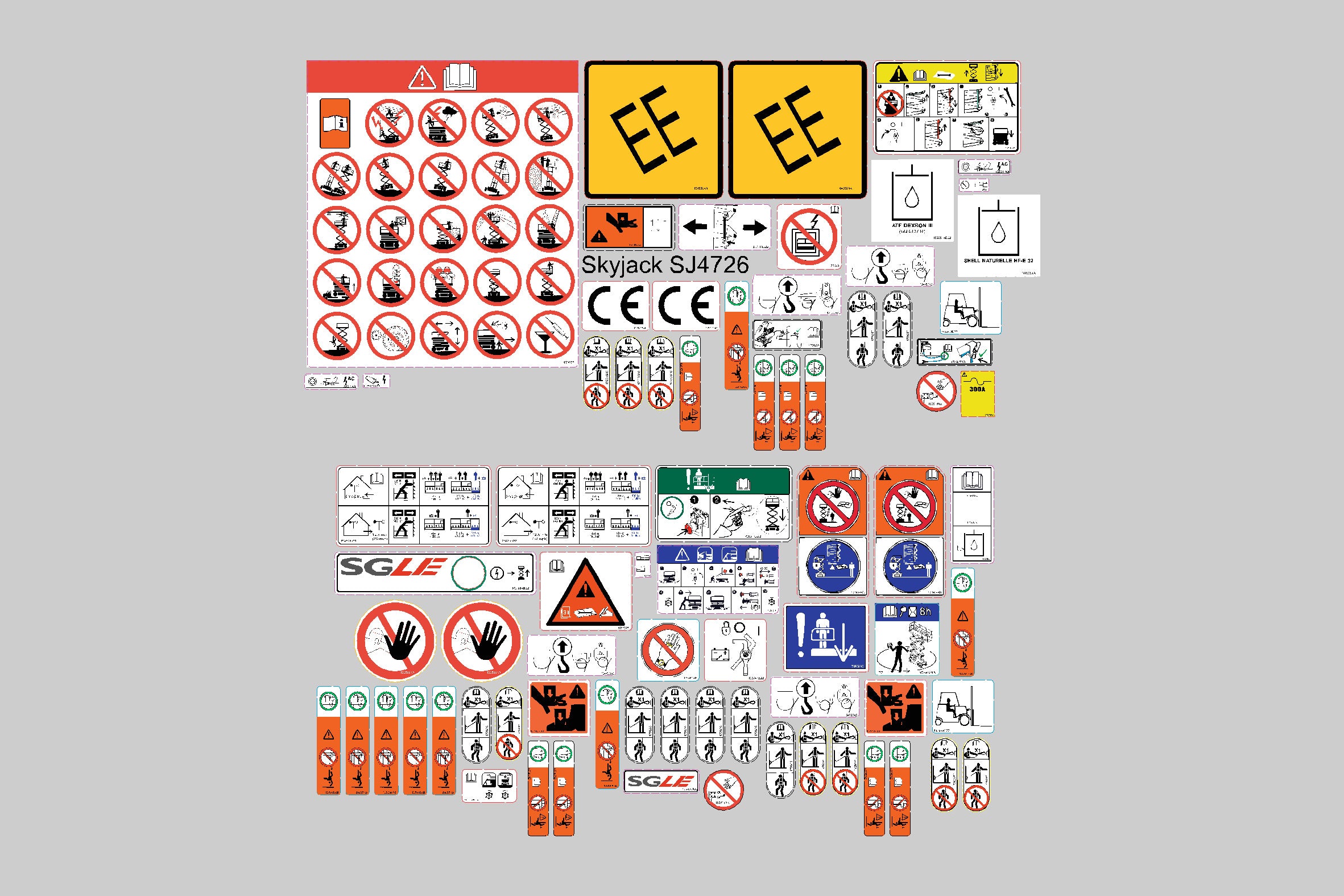 Skyjack SJ4726 Safety Decal Kit (AUS) SN A1020012799