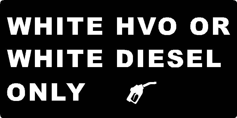 White HVO or White Diesel only, 200mm x 100mm