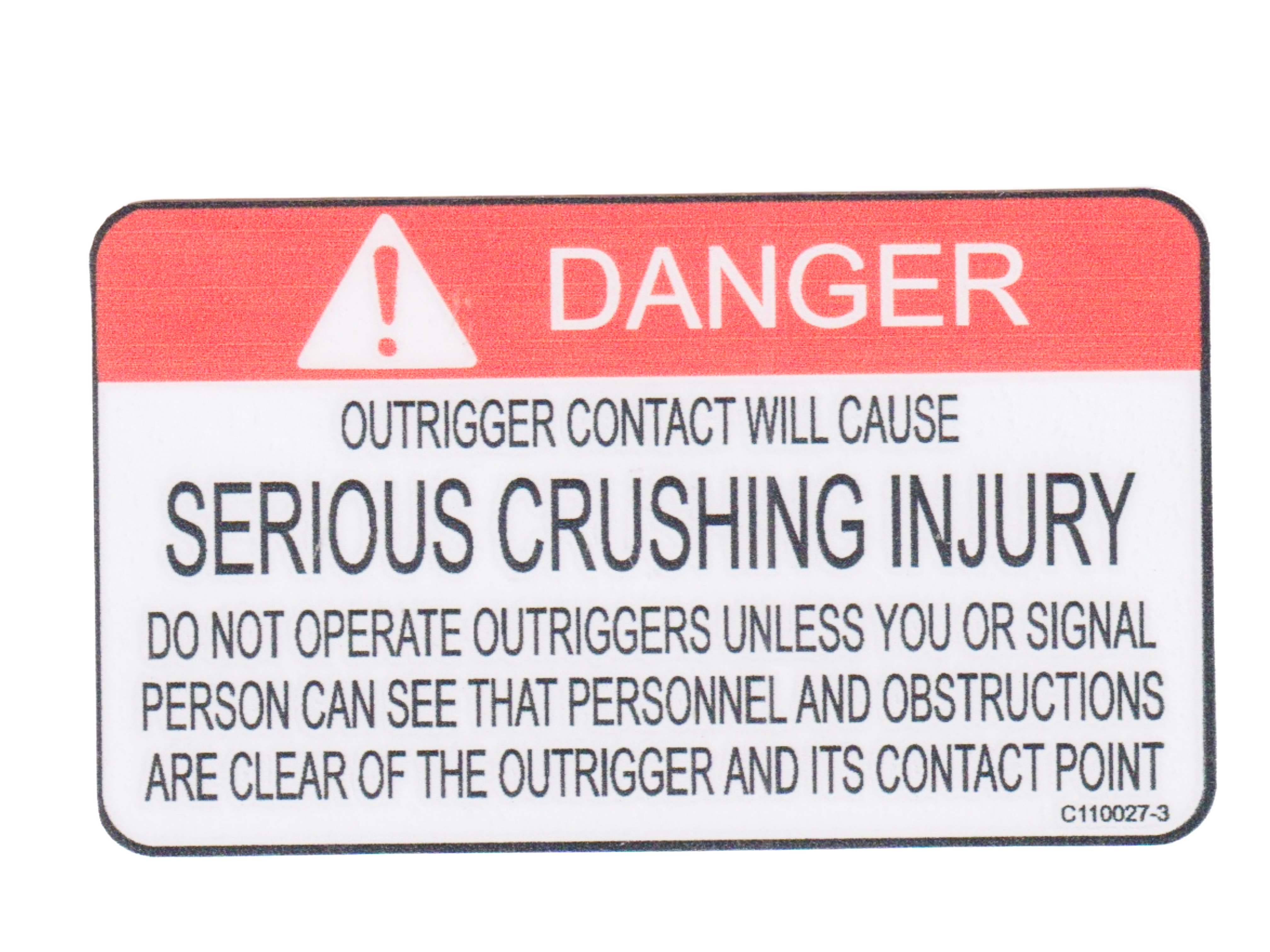 palfinger single decal,danger serious crushing injury, p/n 110027-3