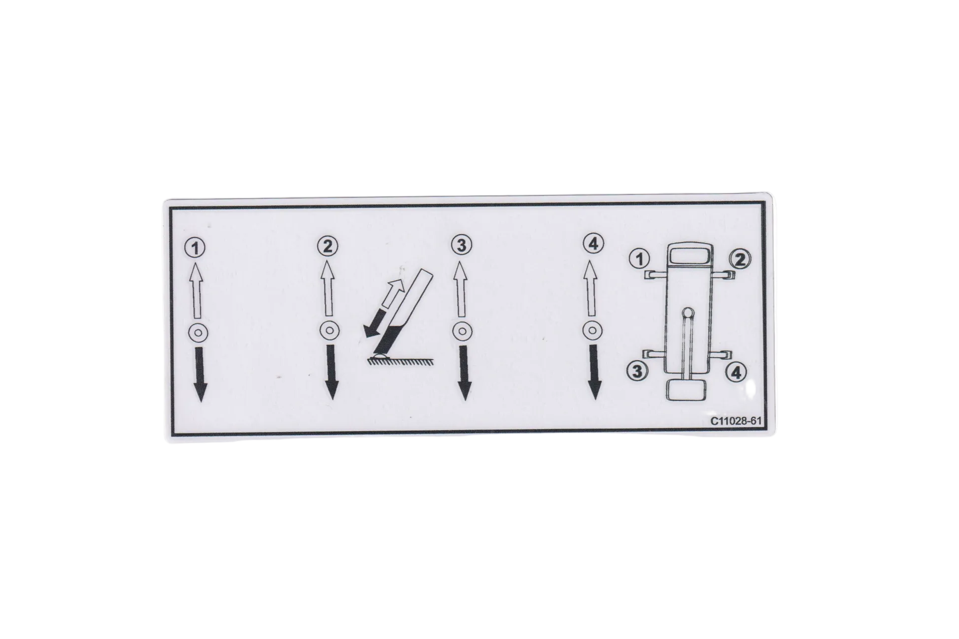 Palfinger single decal, outrigger controls. c11028-61