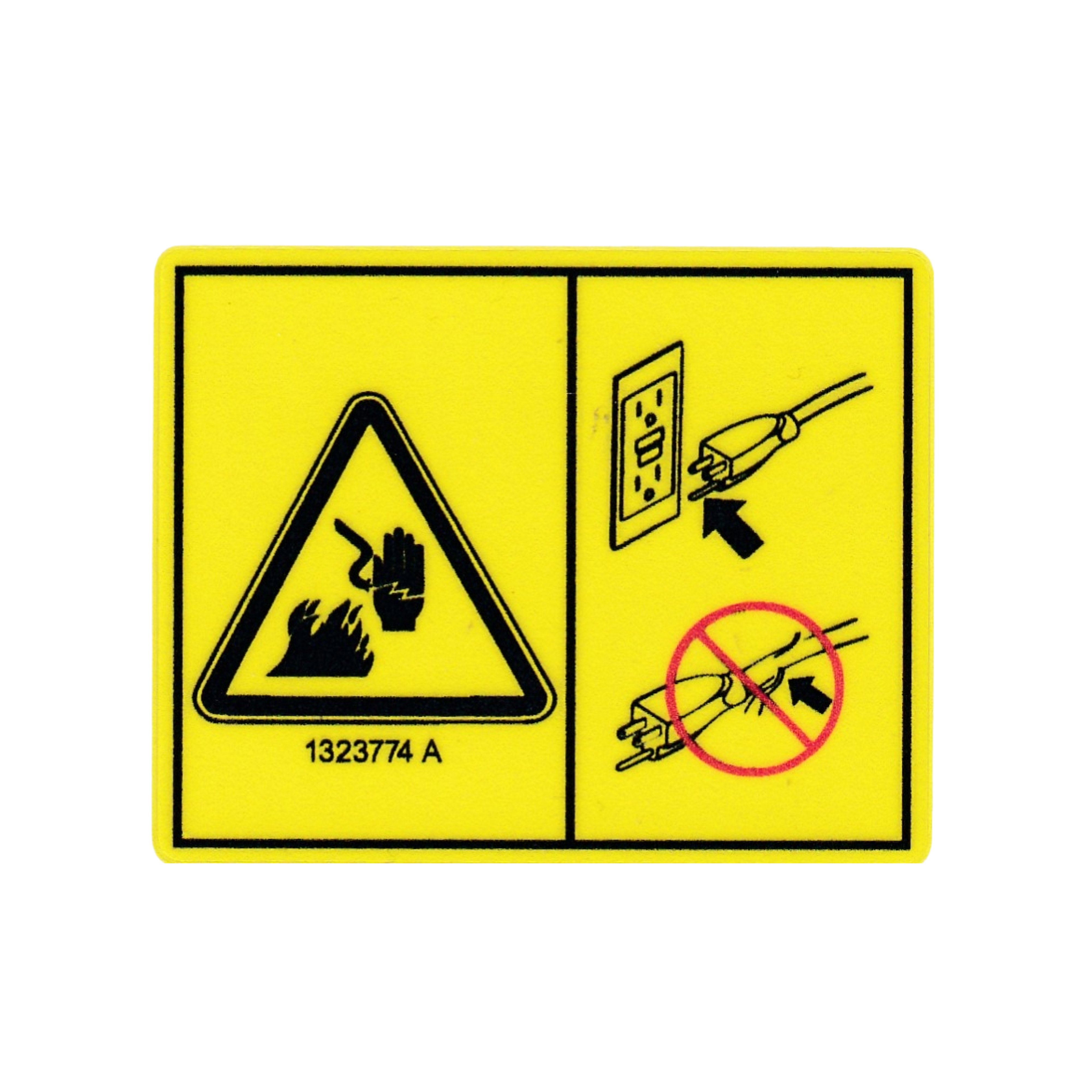 Genie Single Decal,DECAL SYMBOL ELECTRIC HAZARD PLUG ,P/N 1323774GT