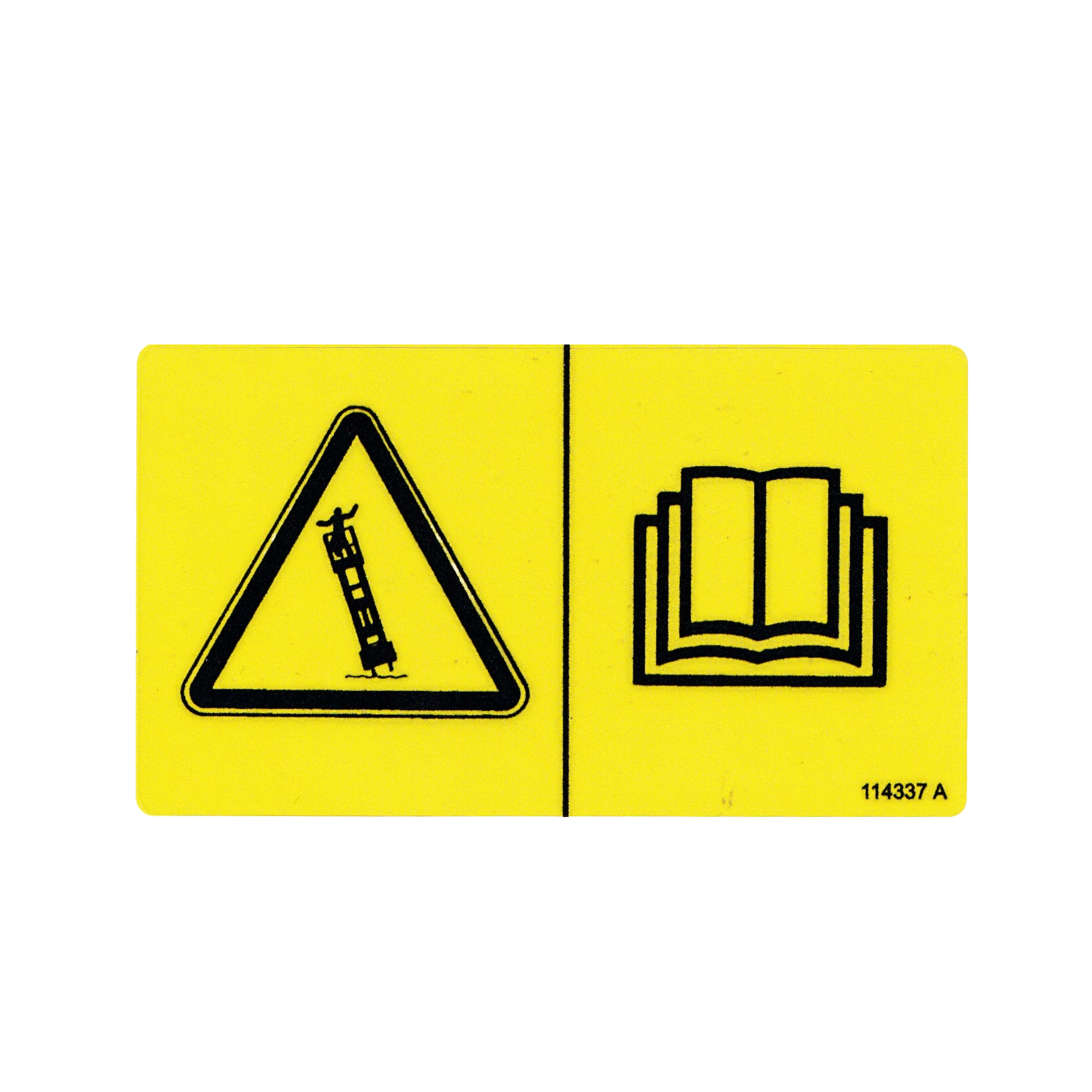 Genie Single Decal,DECAL, SYM-TIP-OVER, LIM SWITCH ,114337GT