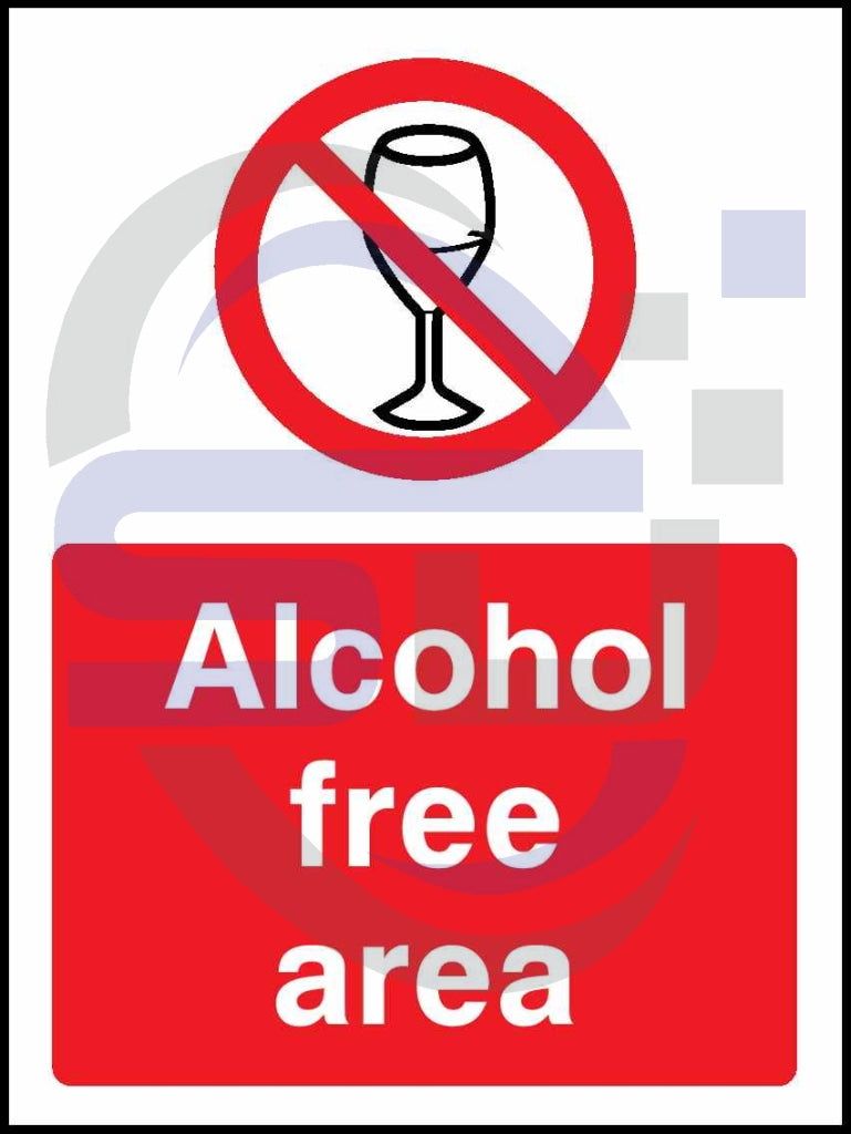 Alcohol free area - Safety Decals Ltd