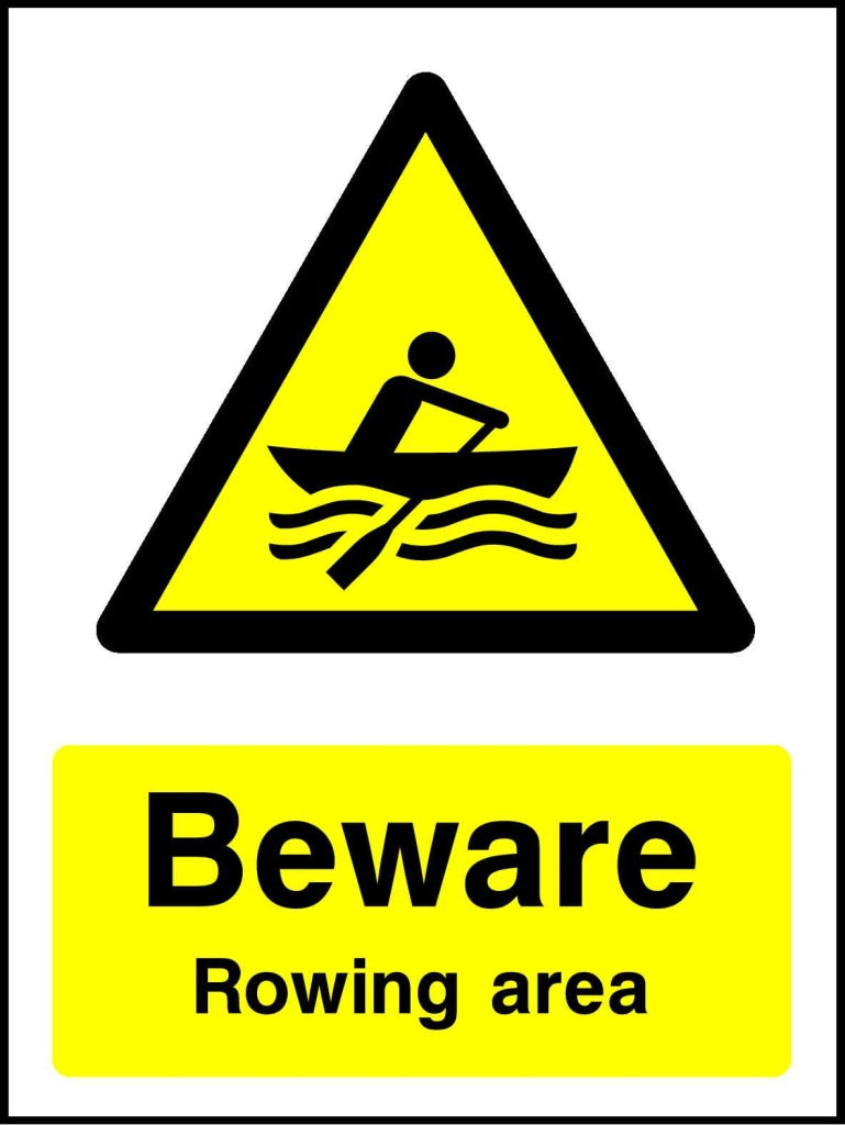 Beware Rowing area - Safety Decals Ltd