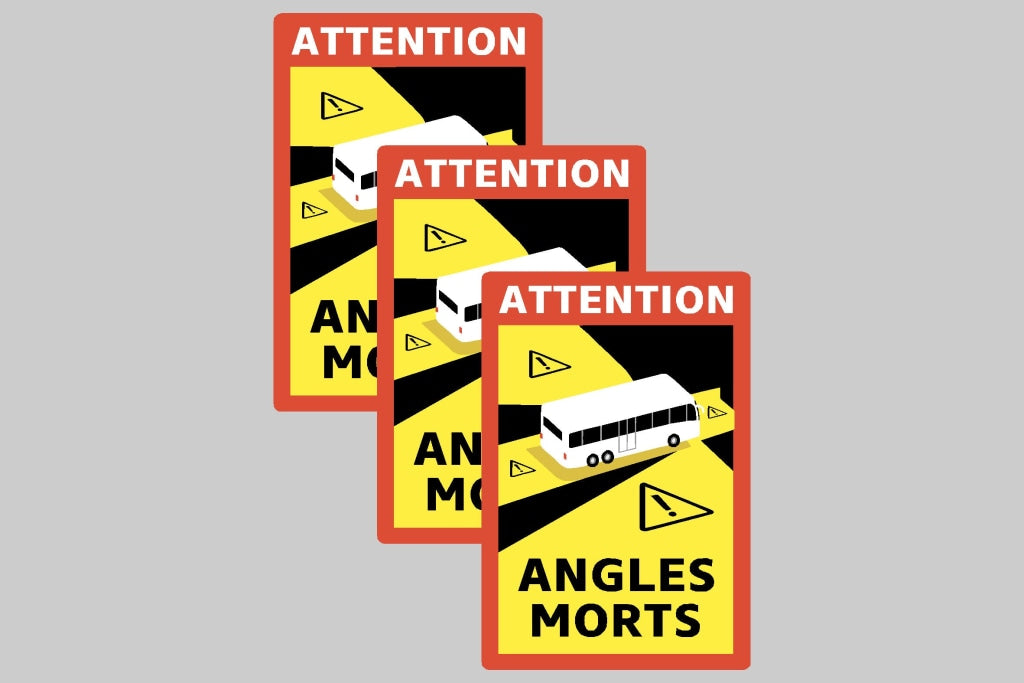 Blind Spot Angles Morts Coach / Bus Sticker - Safety Decals Ltd