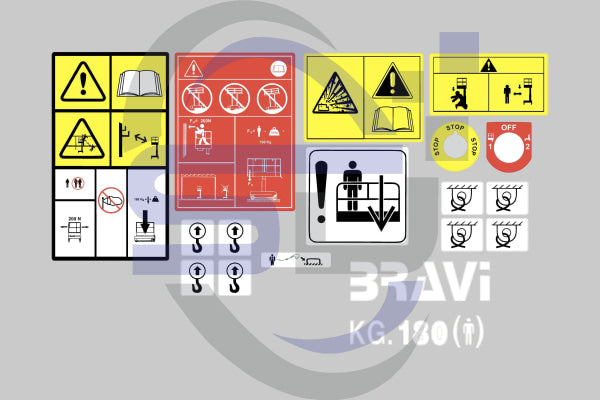Bravi Leonardo HD, Safety Decal, Kit PN502.10018,Decal Kit - Safety Decals Ltd