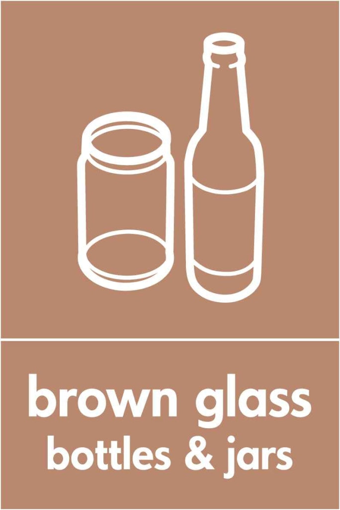 Brown glass bottles & jars - Safety Decals Ltd