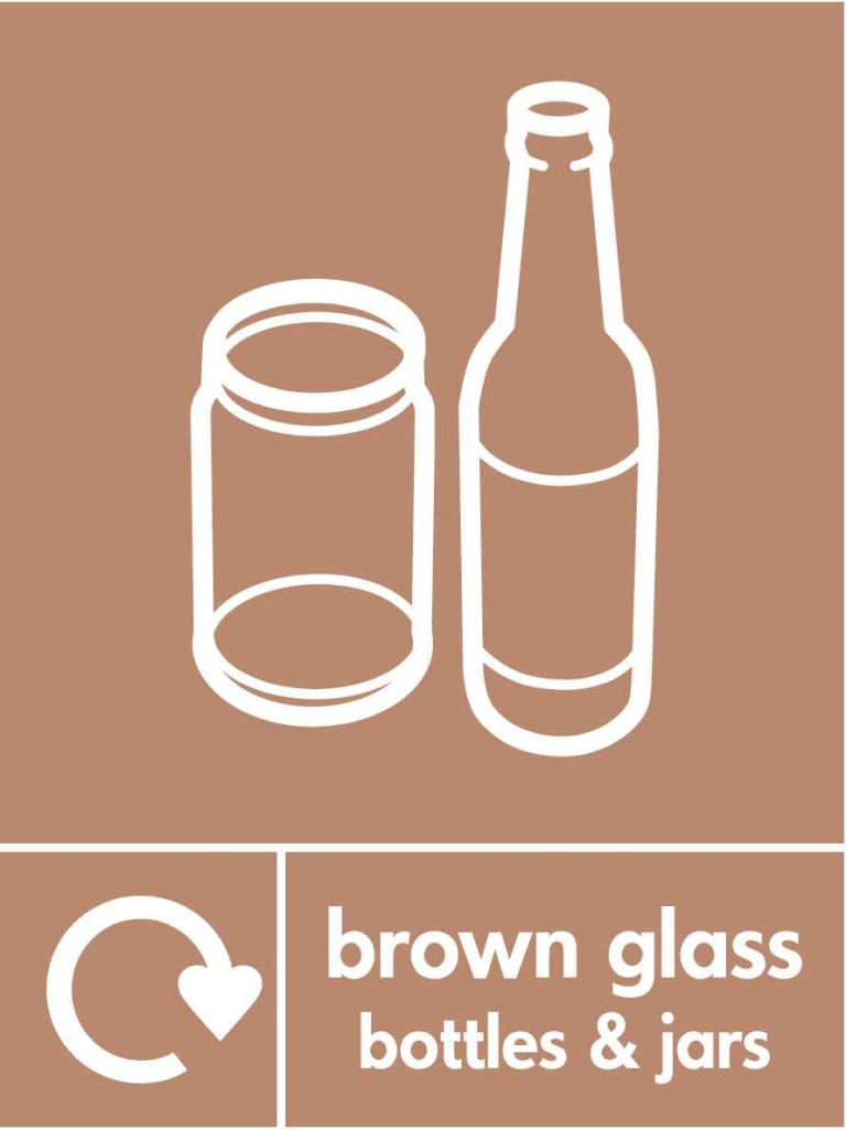 brown glass bottles & jars - Safety Decals Ltd