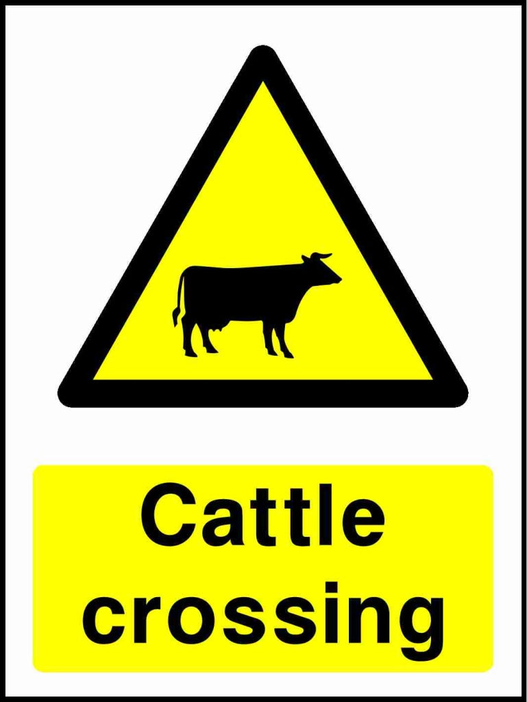 Cattle crossing - Safety Decals Ltd