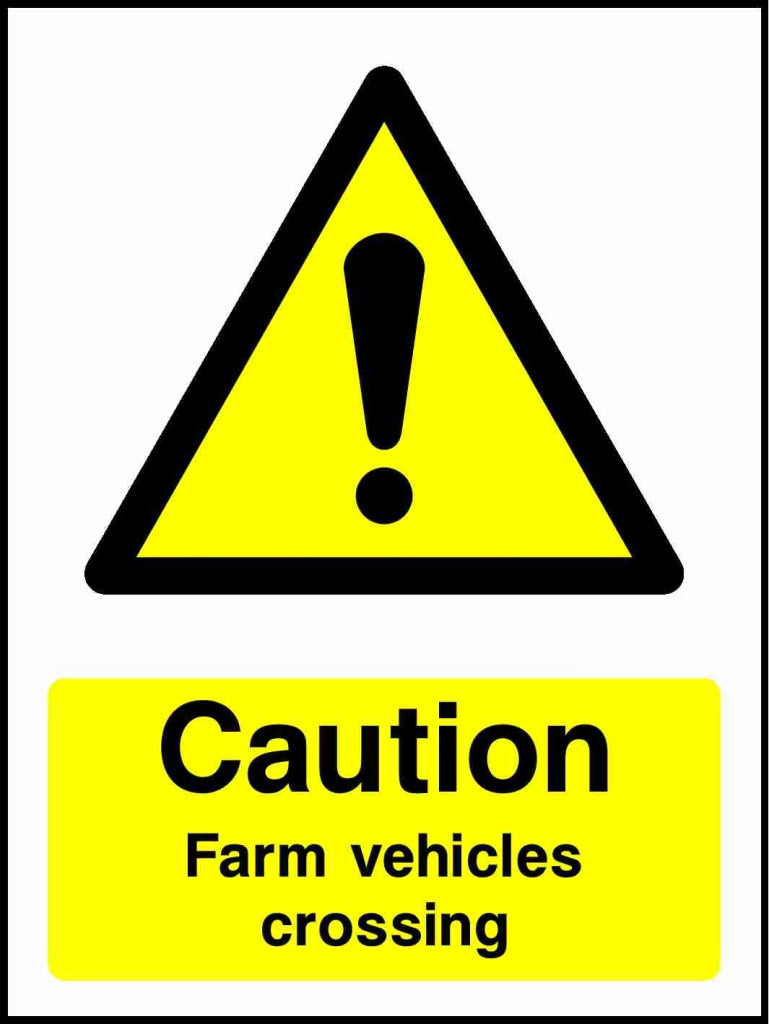 Caution Farm vehicles crossing - Safety Decals Ltd