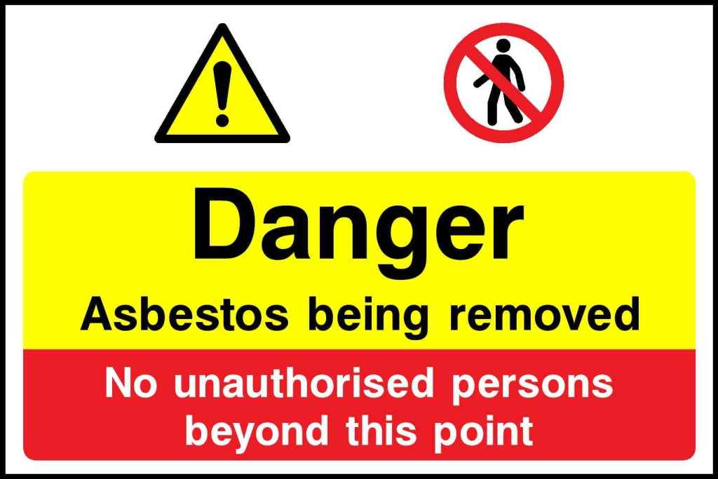 danger asbestos being removed no unauthorised persons - Safety Decals Ltd