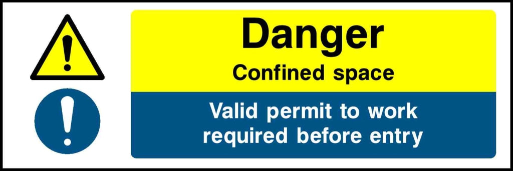 Danger confined space no unauthorised persons beyo - Safety Decals Ltd