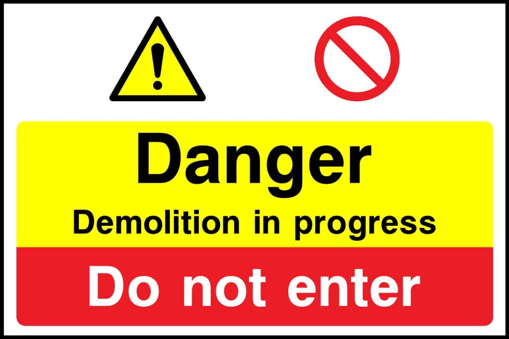 danger demolition in progress do not enter - Safety Decals Ltd