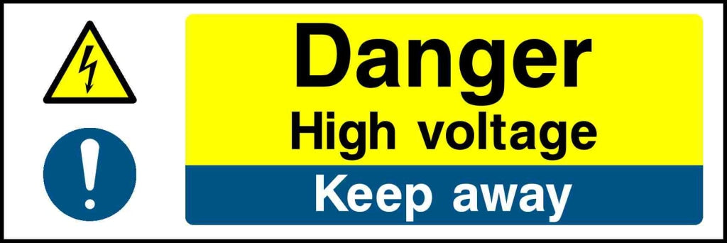 Danger High voltage Keep away - Safety Decals Ltd