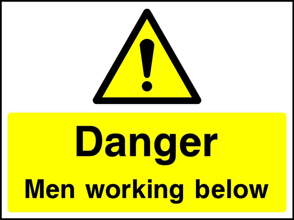 danger men working below - Safety Decals Ltd