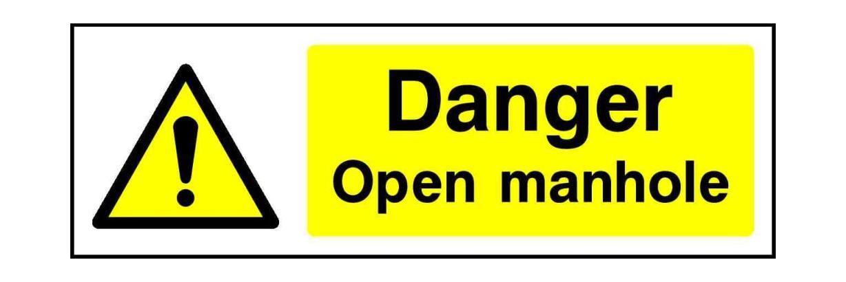 Danger Open manhole - Safety Decals Ltd