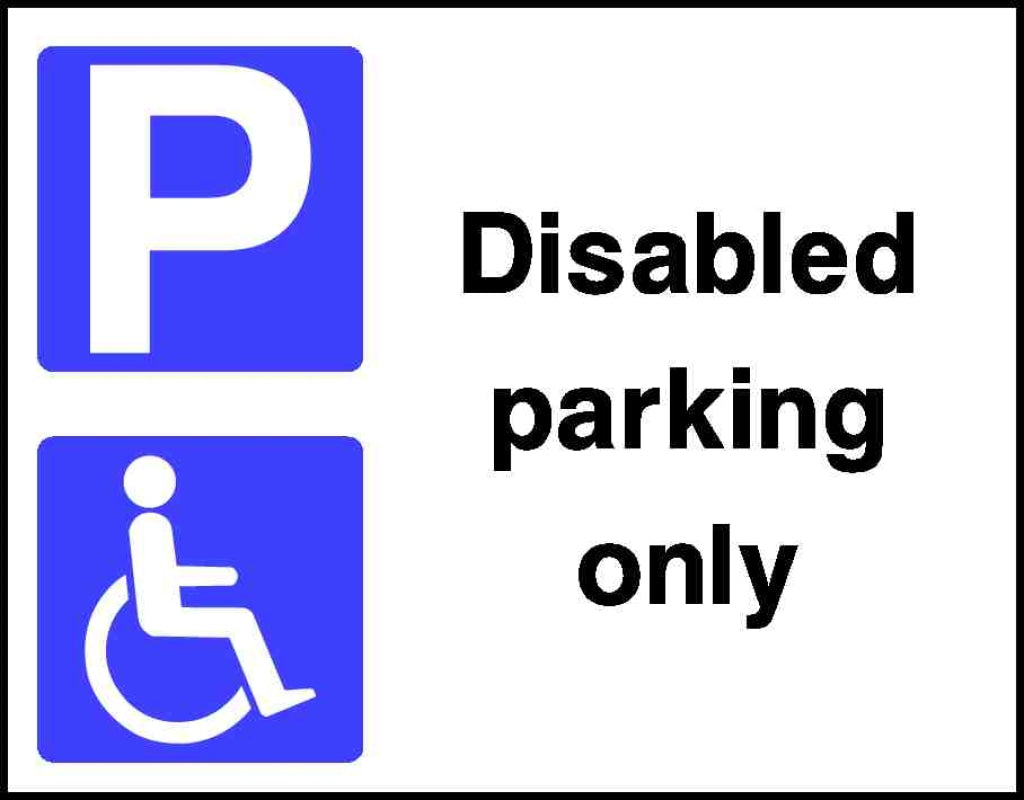 Disabled parking only - Safety Decals Ltd