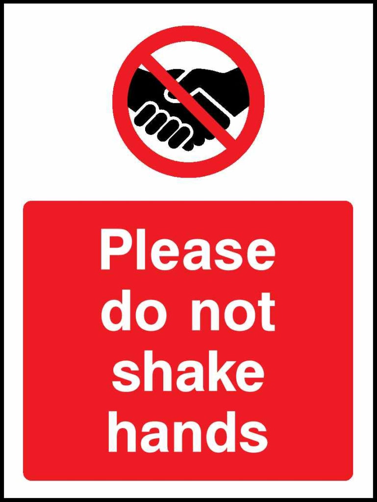 DUPLUCATE Please do not shake hands - Safety Decals Ltd