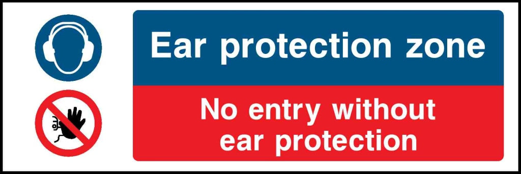 Ear protection zone
No entry without ear protection - Safety Decals Ltd