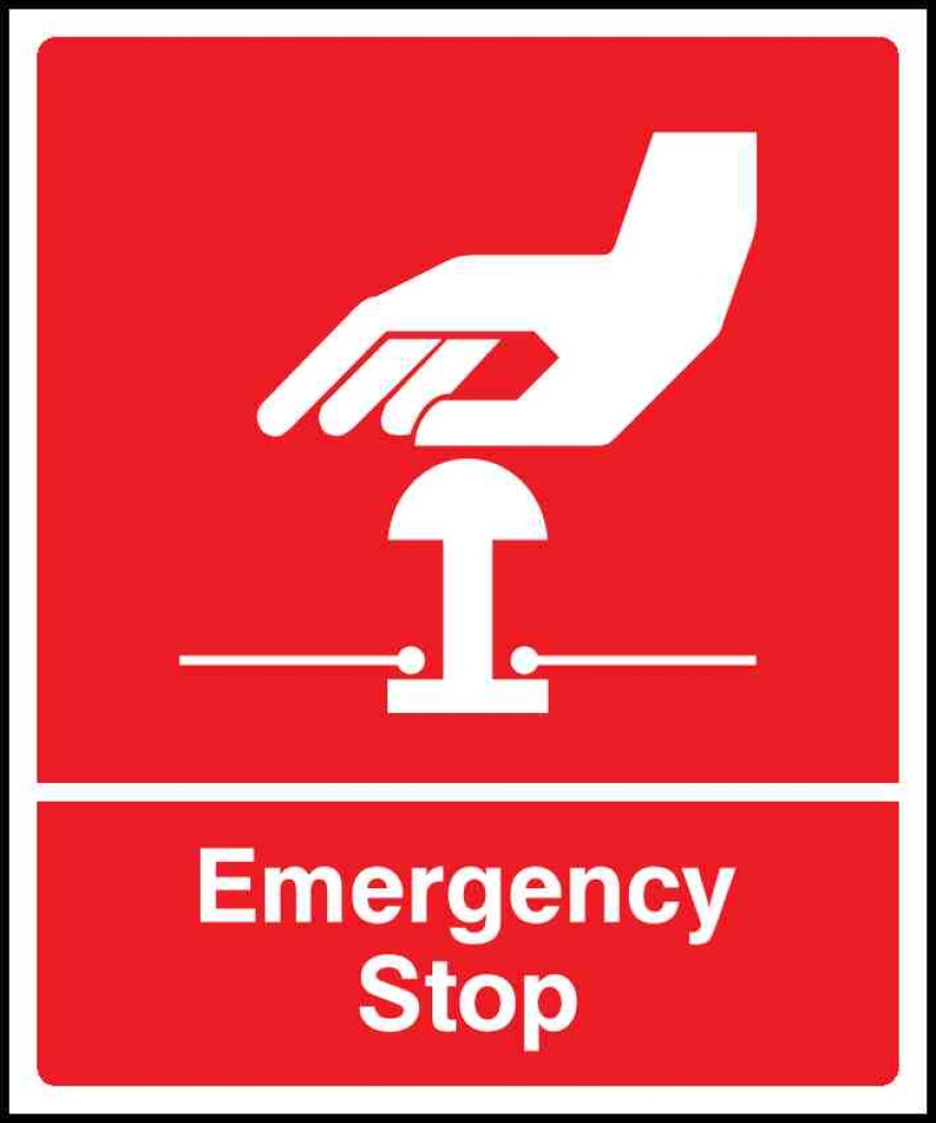 Emergency Stop - Safety Decals Ltd