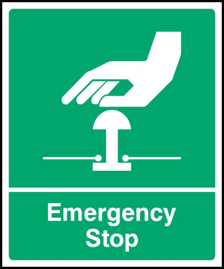 Emergency Stop - Safety Decals Ltd