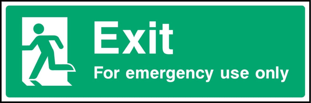 Exit
For emergency use only - Safety Decals Ltd