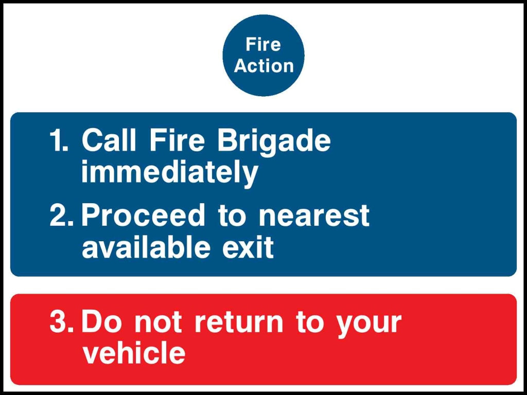 Fire Action Call Fire Brigade immediately - Safety Decals Ltd