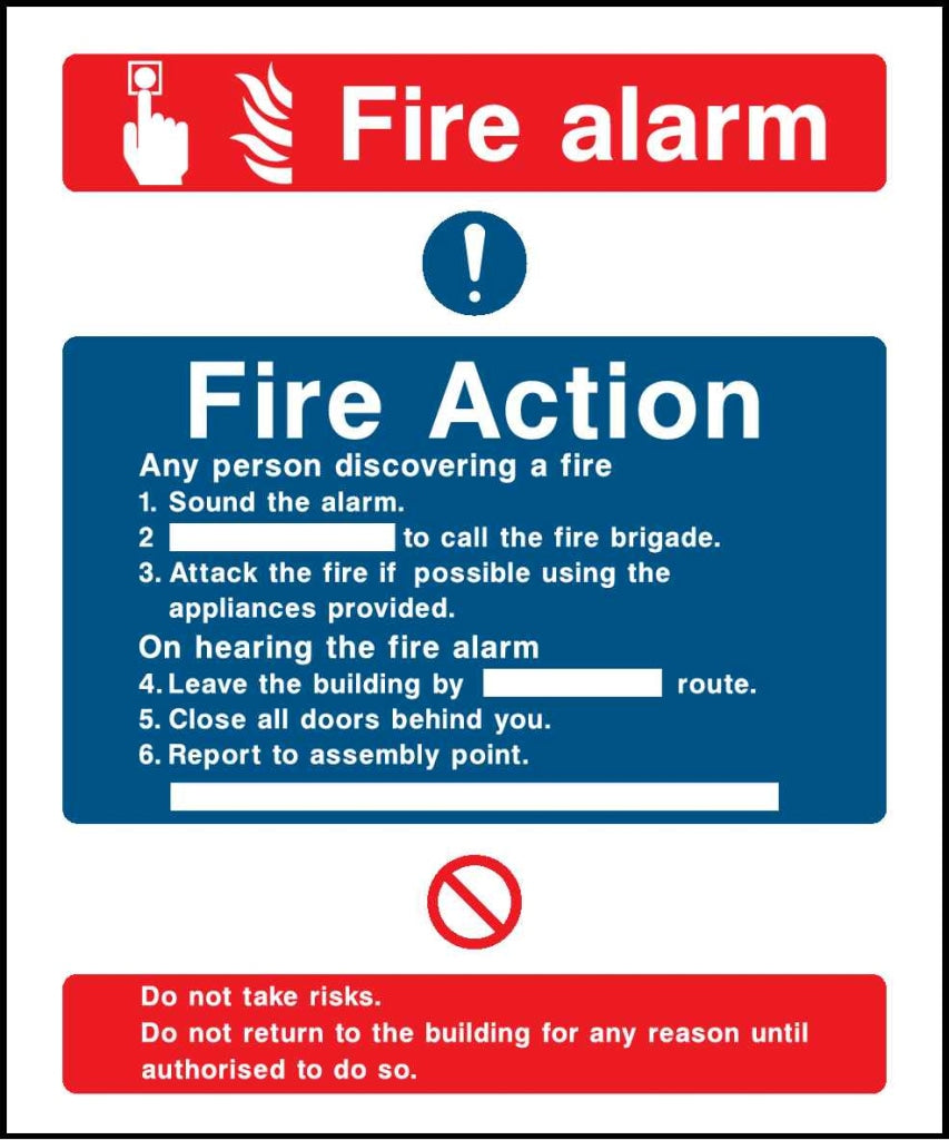 Fire Action Fire Alarm - Safety Decals Ltd