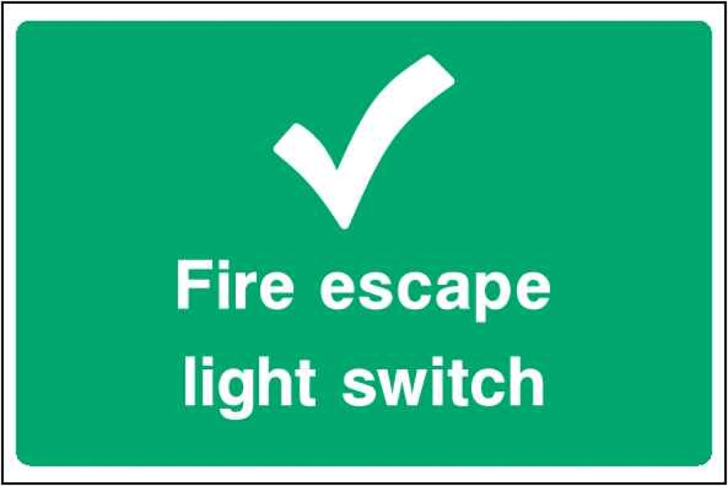 Fire escape light switch - Safety Decals Ltd