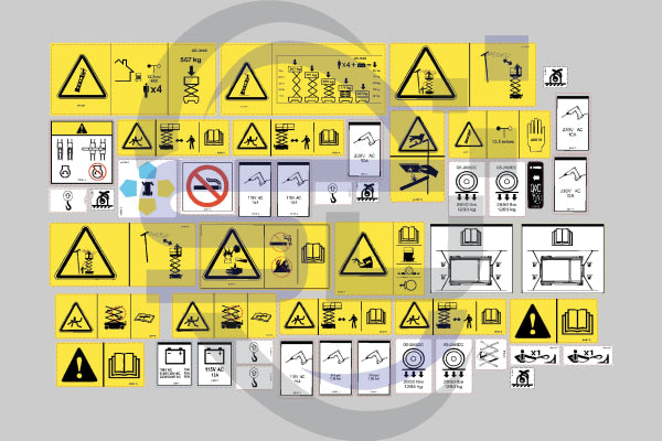 Genie GS2668DC Safety Decal Kit 2003 to 2009 - Safety Decals Ltd