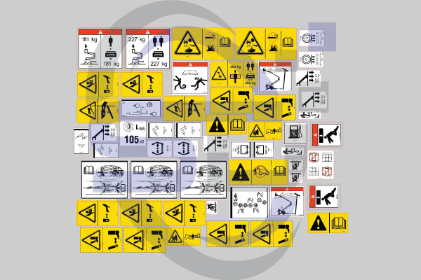 Genie TZ50 Safety Decal Kit, PN 115090GT - Safety Decals Ltd
