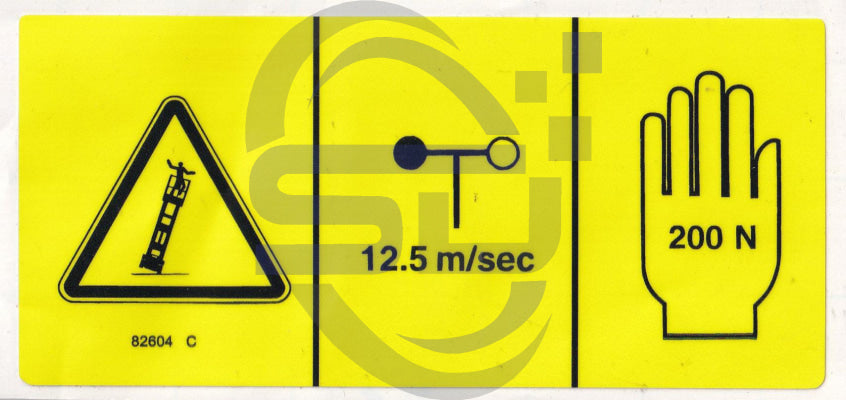 Genie Windspeed decal, P/N 82604 - Safety Decals Ltd