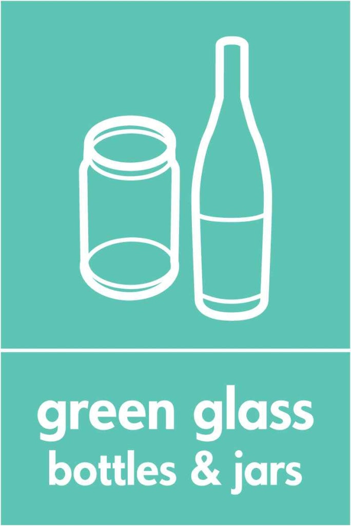 GReen glass bottles & jars - Safety Decals Ltd