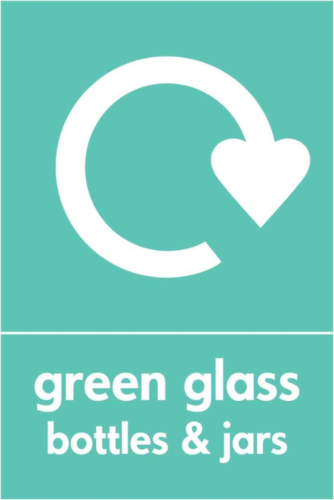 green glass bottles & jars - Safety Decals Ltd