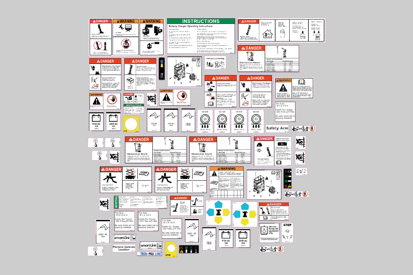 Genie GS1330M (ANSI & Australia) Safety Decal Kit