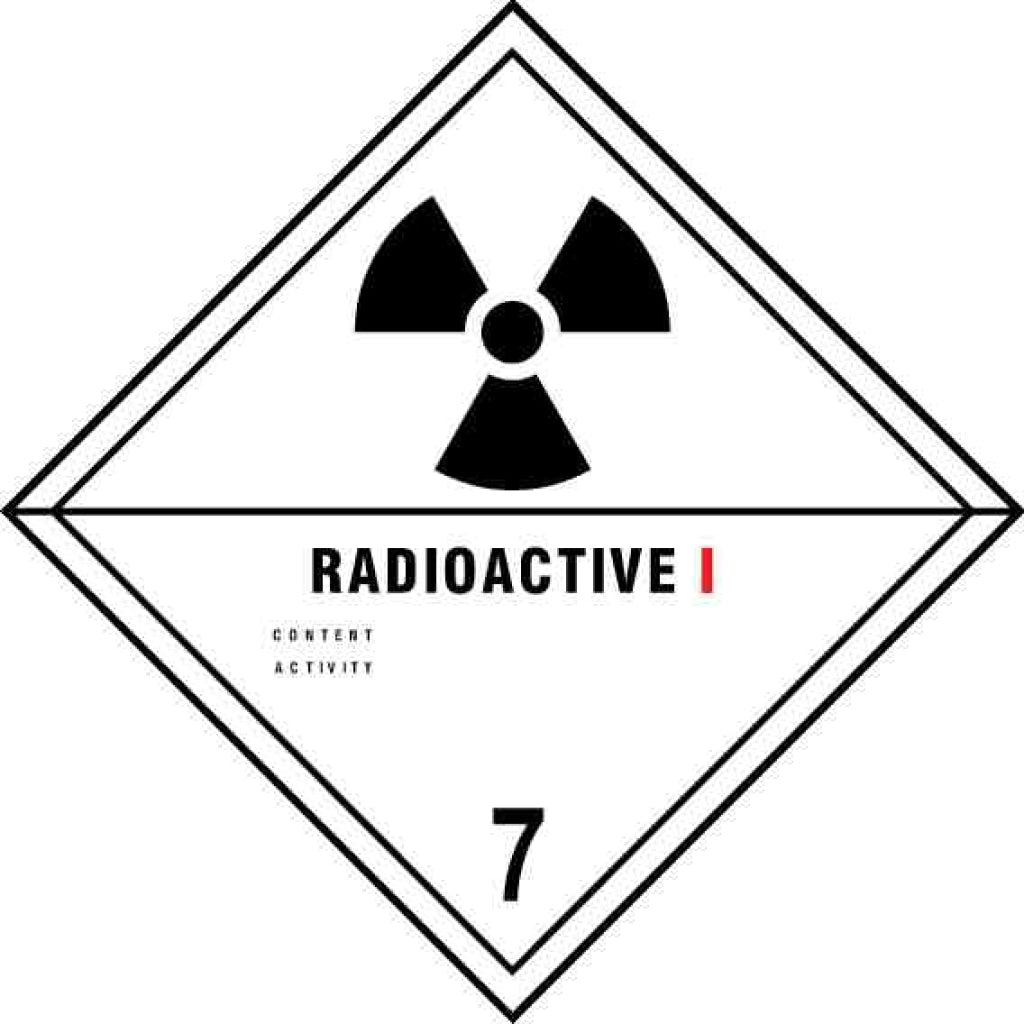 Hazardous substance diamond 2217- Radioactive class 7 category I - Safety Decals Ltd
