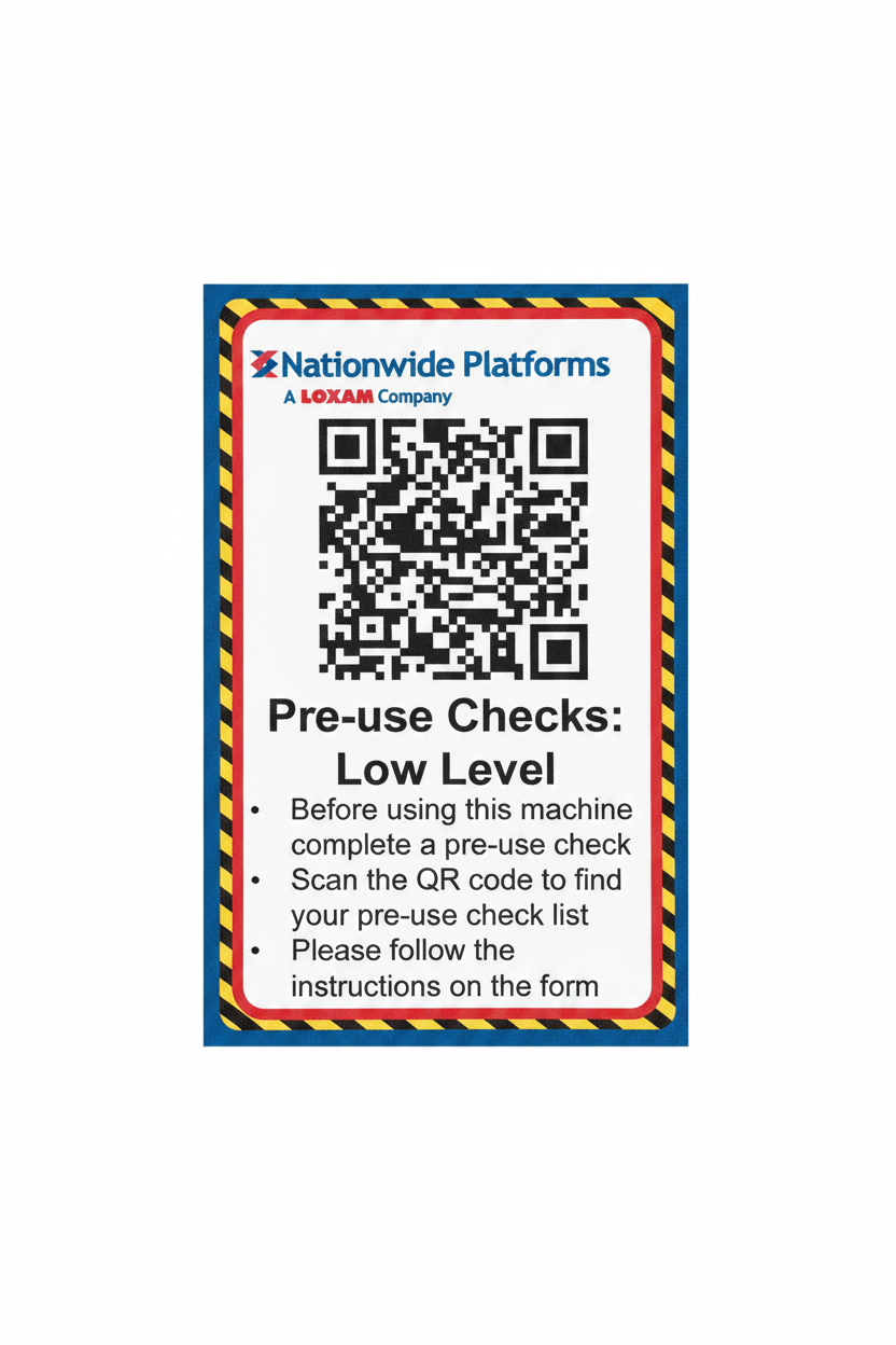 Nationwide Platforms Pre-use Checks: Low Level Decal