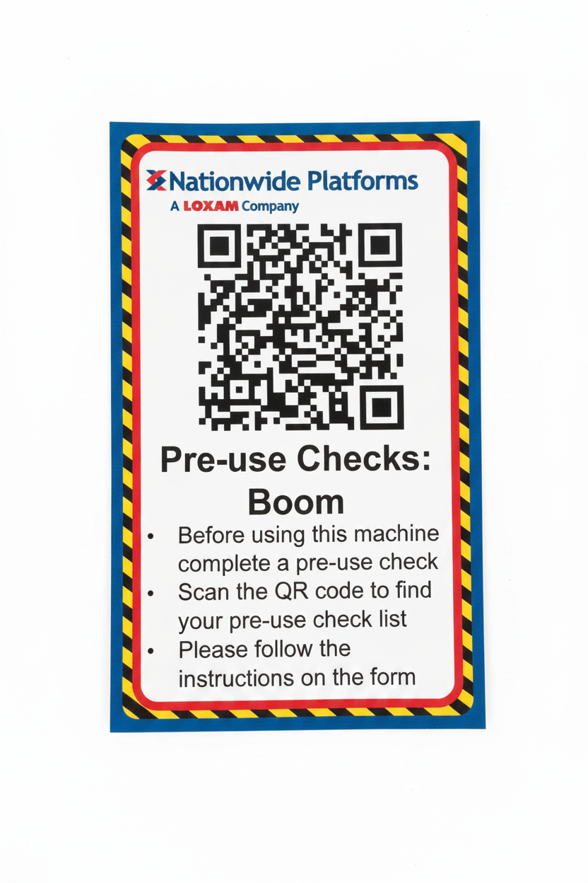 Nationwide Platforms Pre-use Checks: Boom Decal