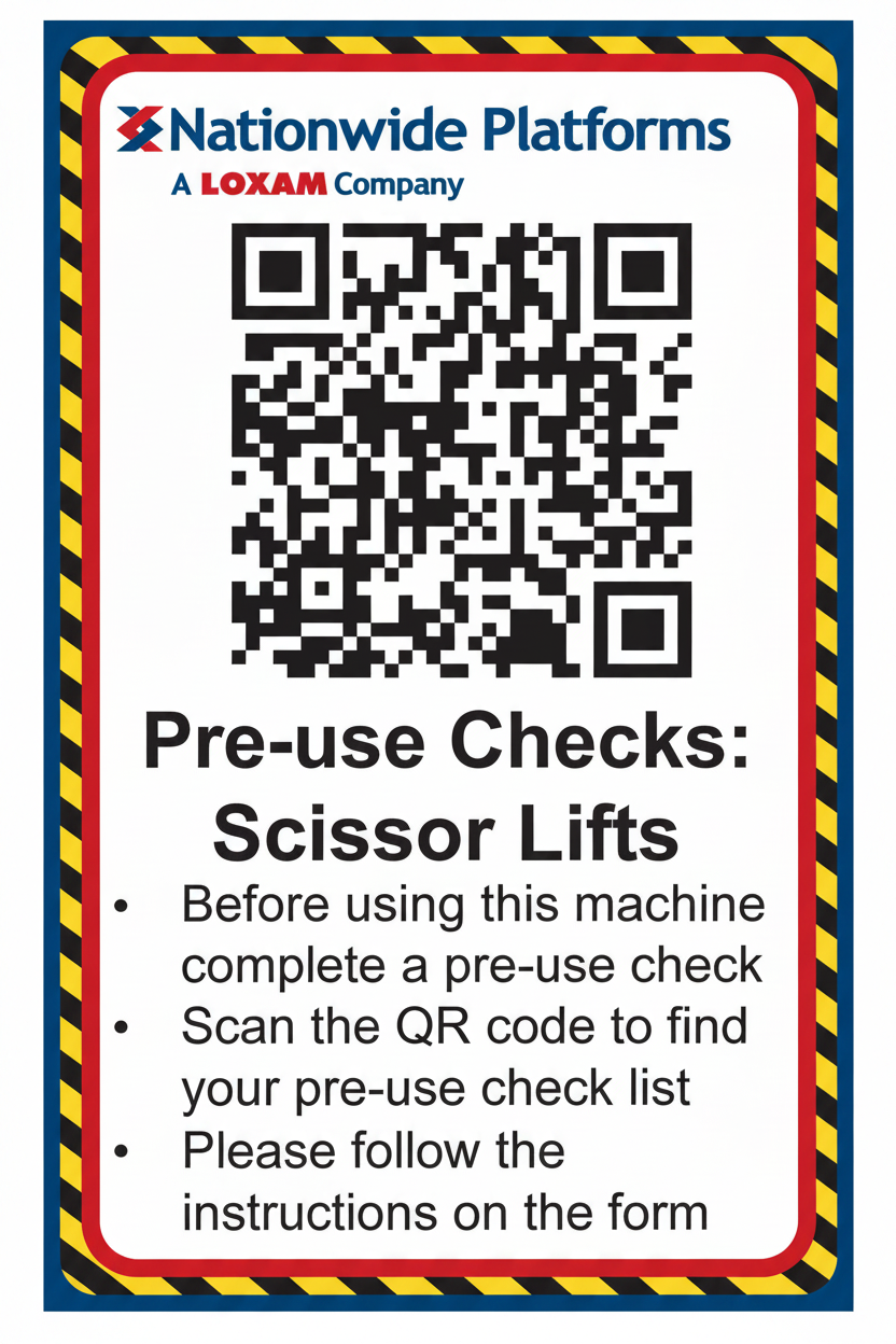 Nationwide Platforms Pre-use Checks: Scissor Lifts Decal