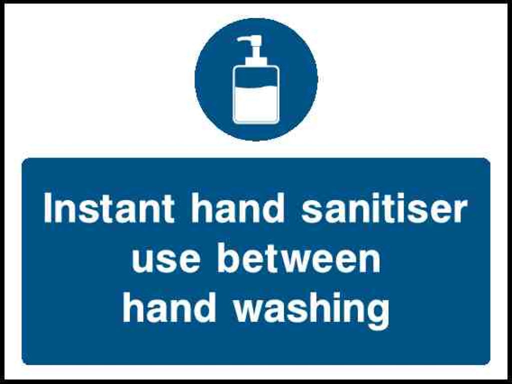 Instant hand sanitiser use between hand washing - Safety Decals Ltd