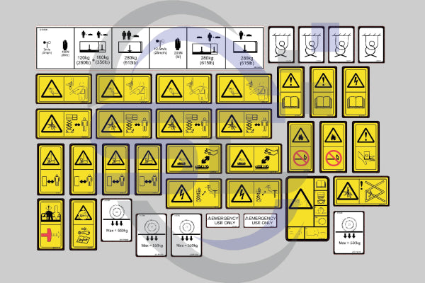 JCB S1530E Safety Decal, Decal Kit - Safety Decals Ltd