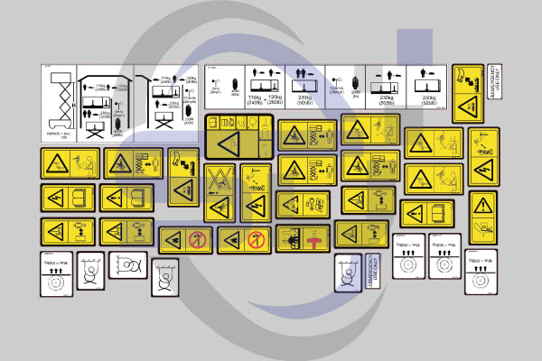 JCB S1930E Safety Decal, Decal Kit - Safety Decals Ltd