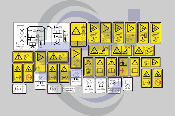 JCB S2032E Safety Decal, Decal Kit - Safety Decals Ltd