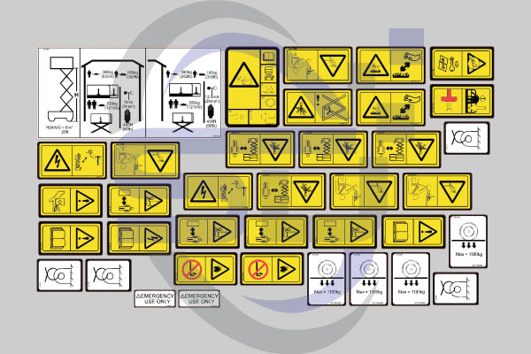 JCB S2046E Safety Decal, Decal Kit - Safety Decals Ltd