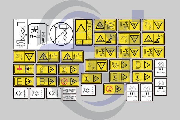 JCB S4550E Safety Decal, Decal Kit - Safety Decals Ltd