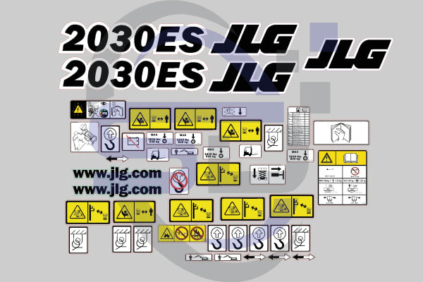 JLG 2030ES Safety Decal Kit, Sticker Kit - Safety Decals Ltd