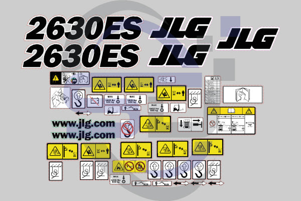 JLG 2630ES Safety Decal Kit, Sticker Kit - Safety Decals Ltd